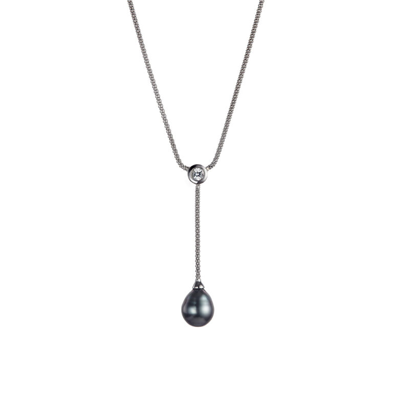 Isle of Wight Pearl - Tahitian Pearl Silver Rope Necklace