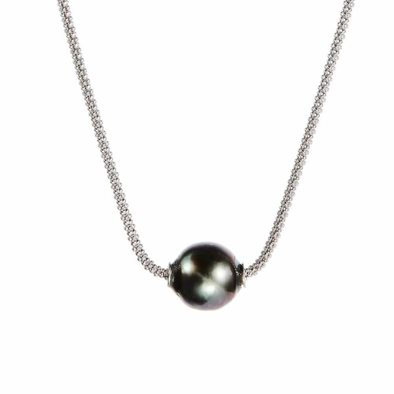 Isle of Wight Pearl - Tahitian Pearl Silver Necklace