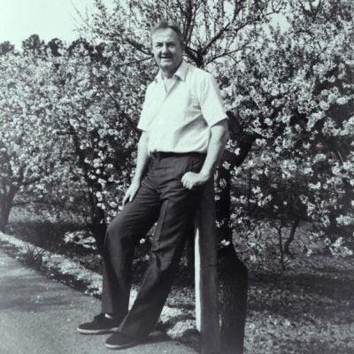 black and white old photo of founder fred scragg